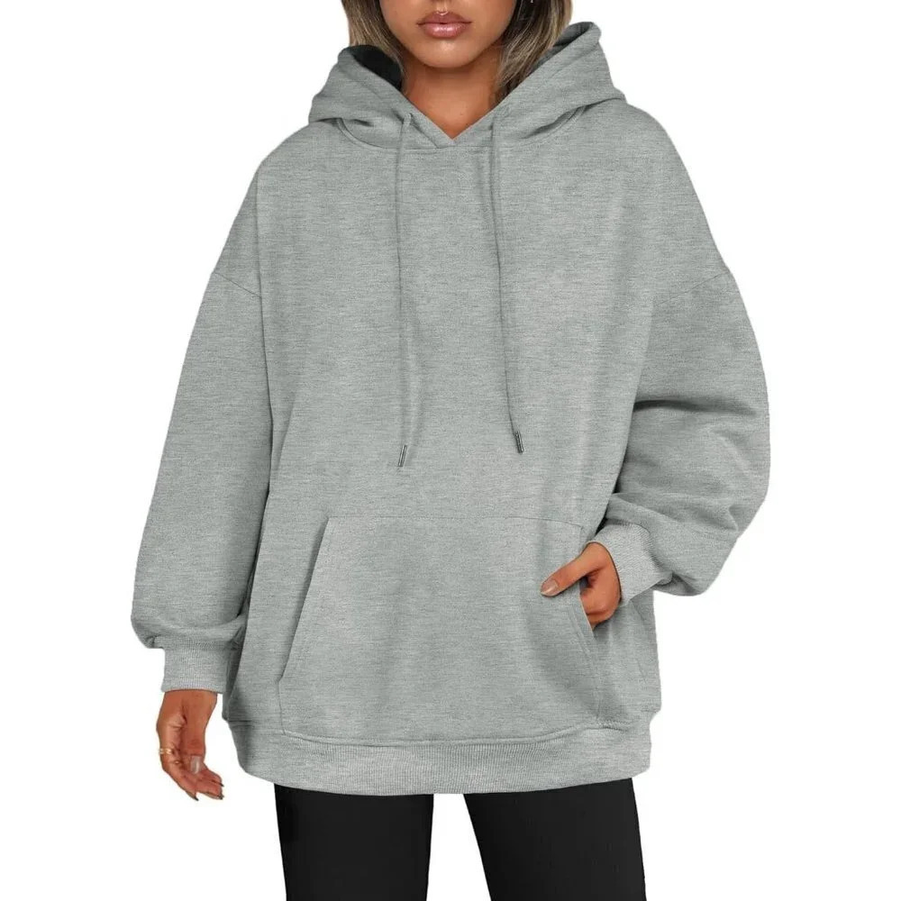 Zeagoo Womens Oversize Hoodies Pullover Sweatshirts Winter  Coat - Light Gray